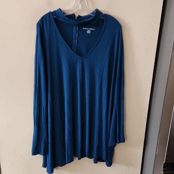 Jessica London 26-28 Women's Blue Long Sleeve Top aqua colored - Picture 1 of 5